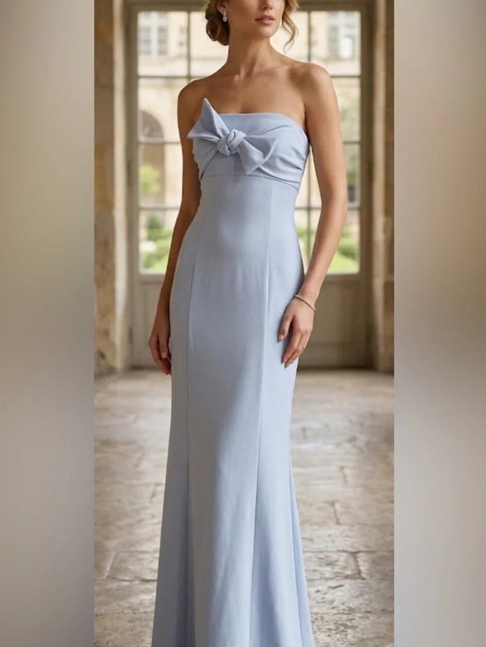 $178 Show Me Your Mumu Harper Gown Dress Dusty Sky Blue